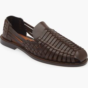 Brunello Cucinelli Woven Dark Brown Huarache Sandal Loafers 45=12US